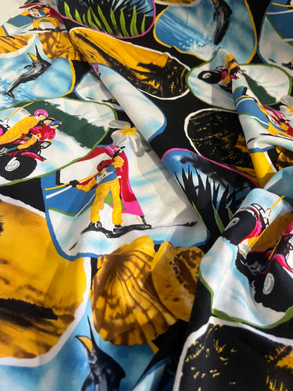 CLAUDY 010 cotton voile comic print
