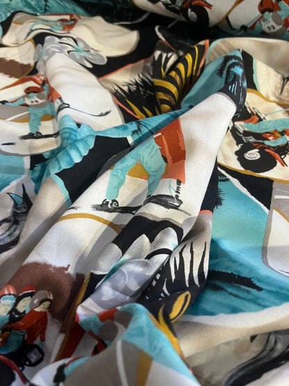 CLAUDY 011 cotton voile comic print