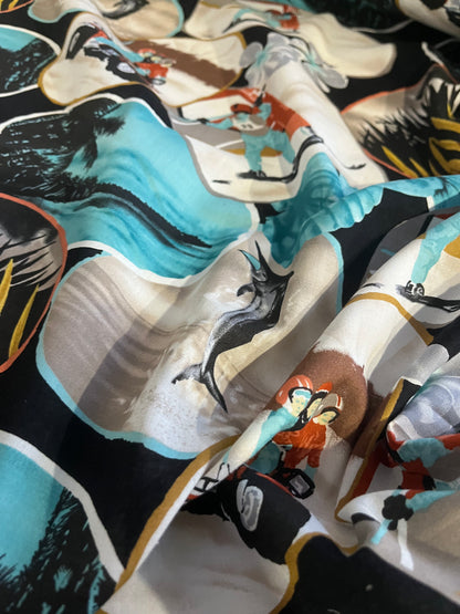 CLAUDY 011 cotton voile comic print
