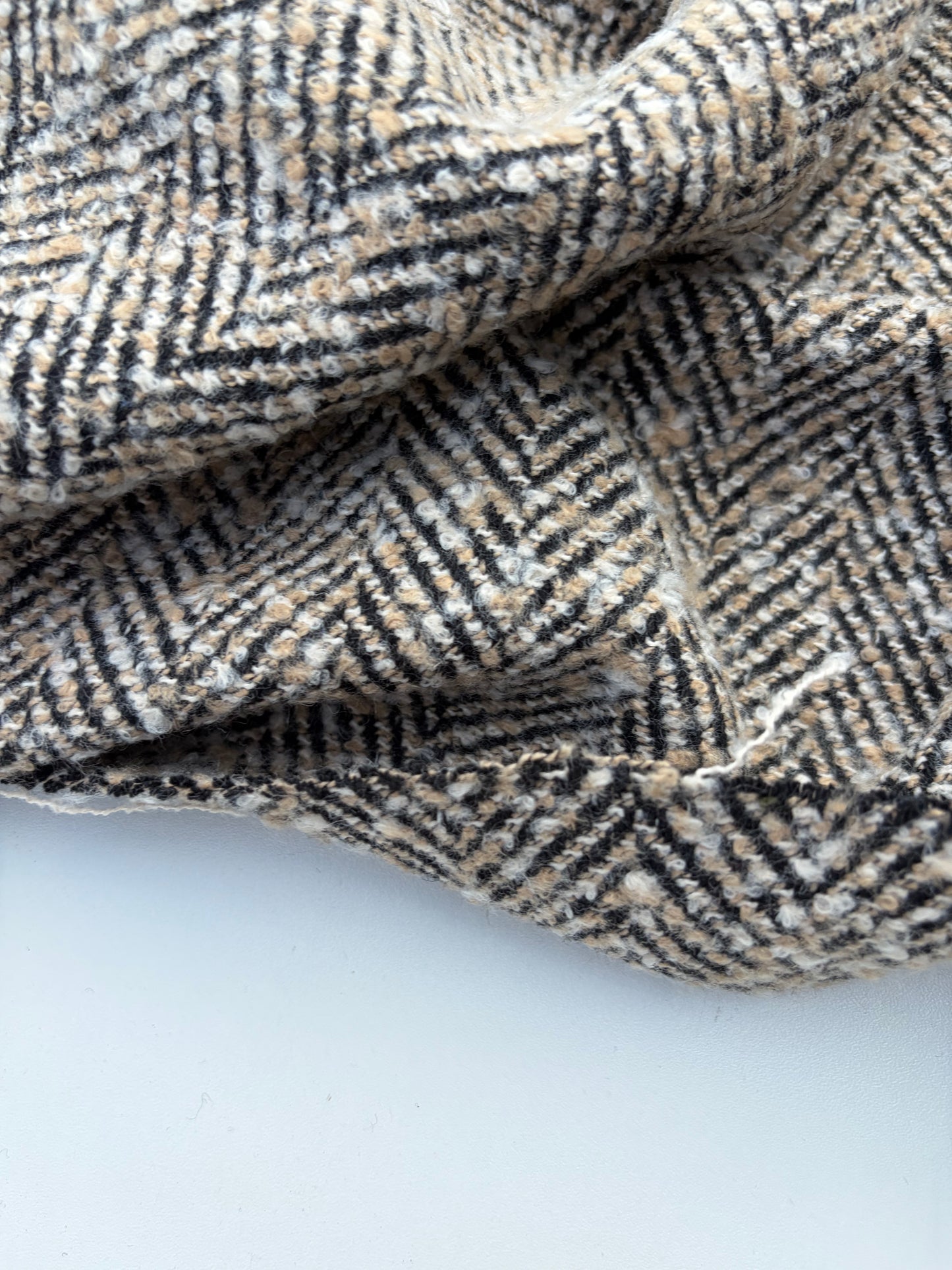 WOOL EDIT 017 sand/black heavy wool coat fabric