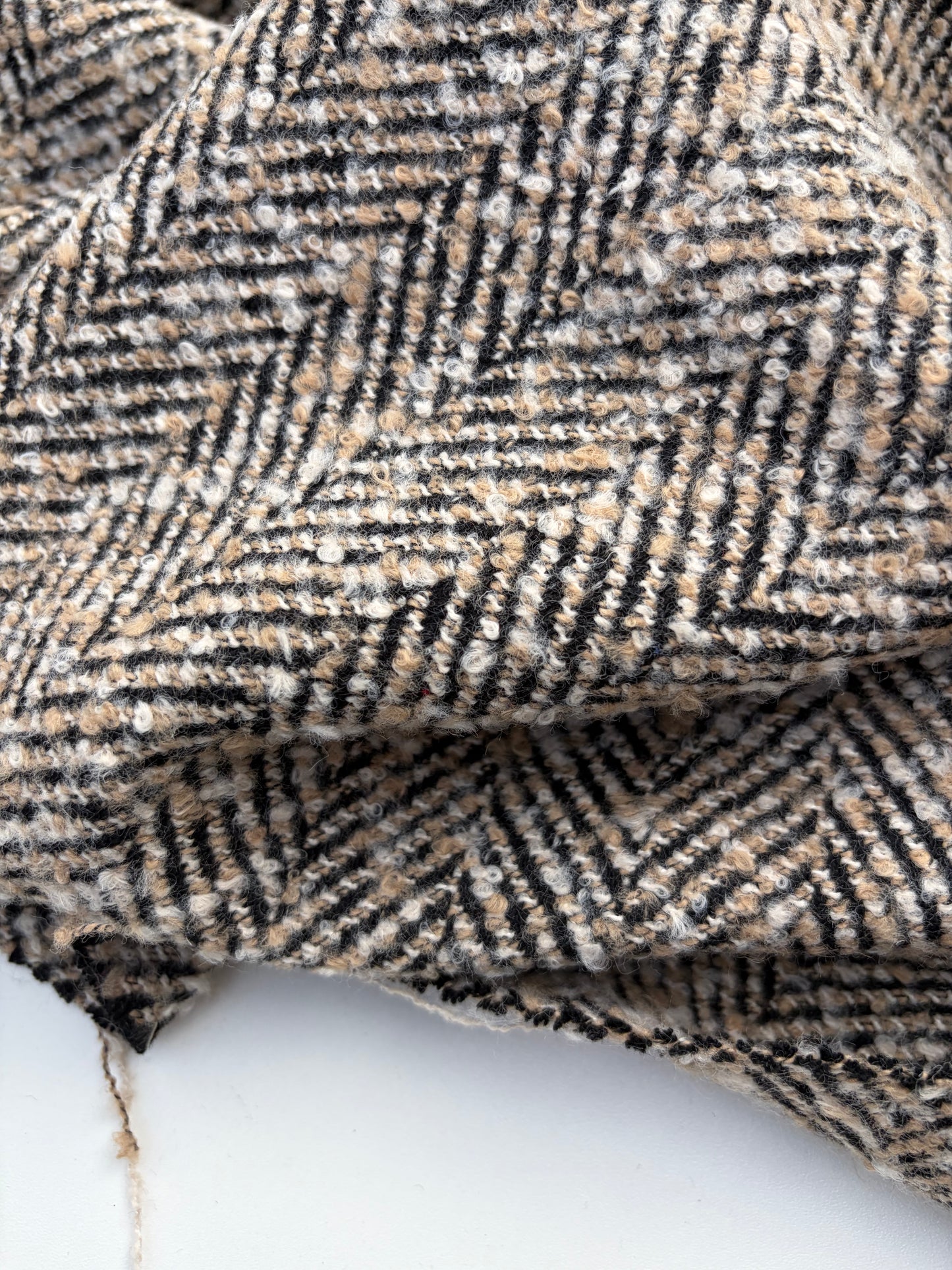WOOL EDIT 017 sand/black heavy wool coat fabric
