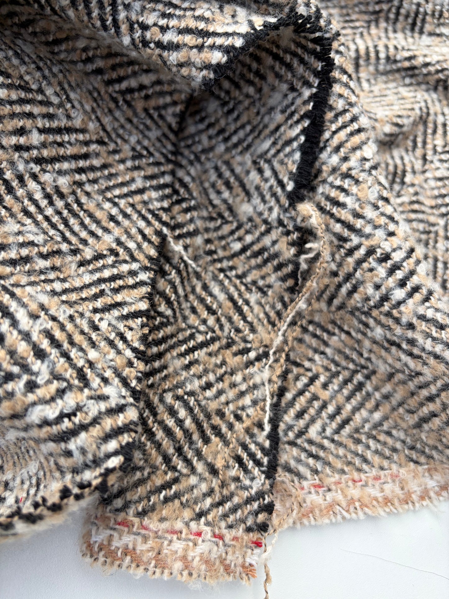 WOOL EDIT 017 sand/black heavy wool coat fabric