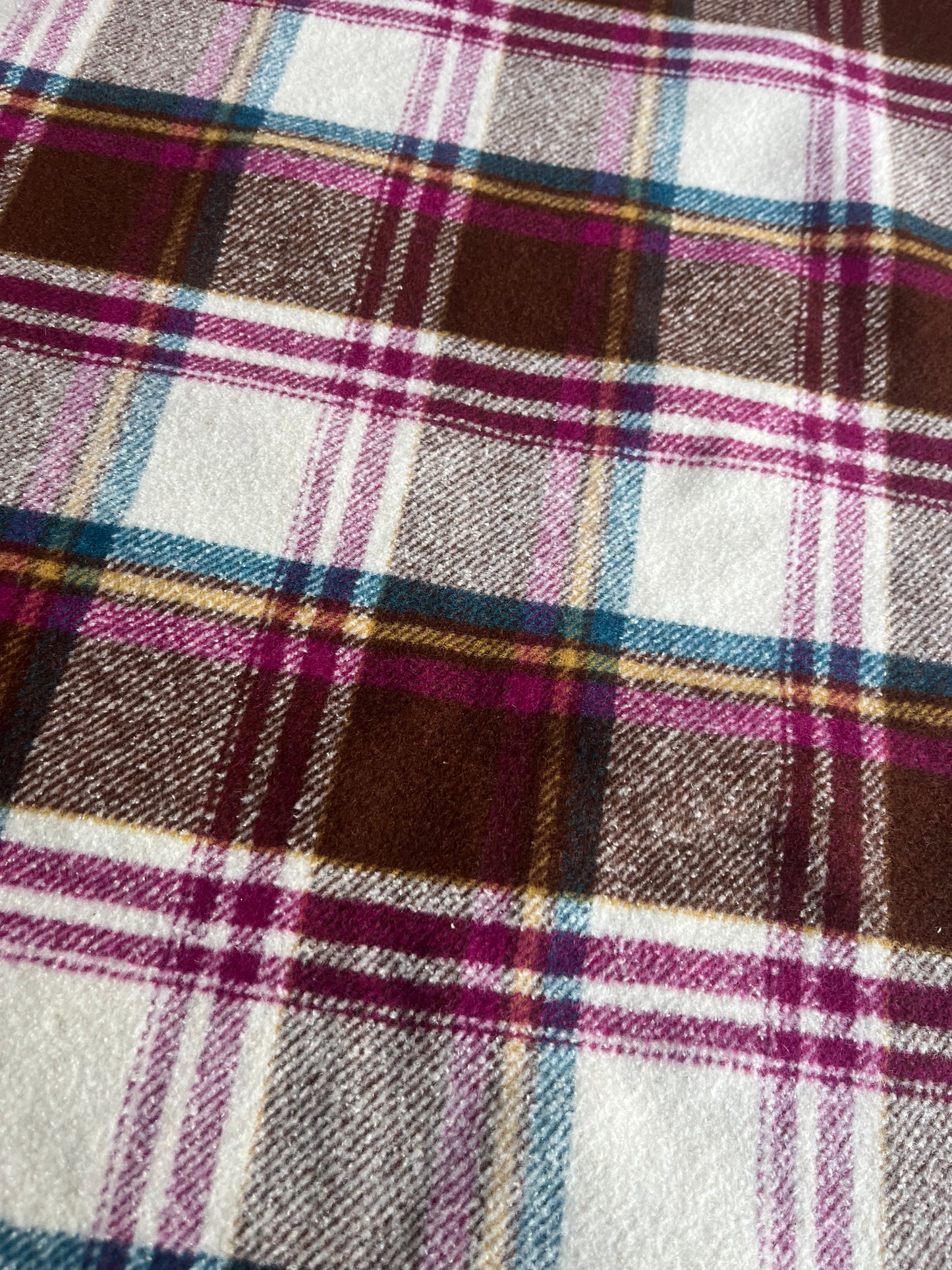 ZACHARIE 006 heavy wool check brown/petrol/mauve