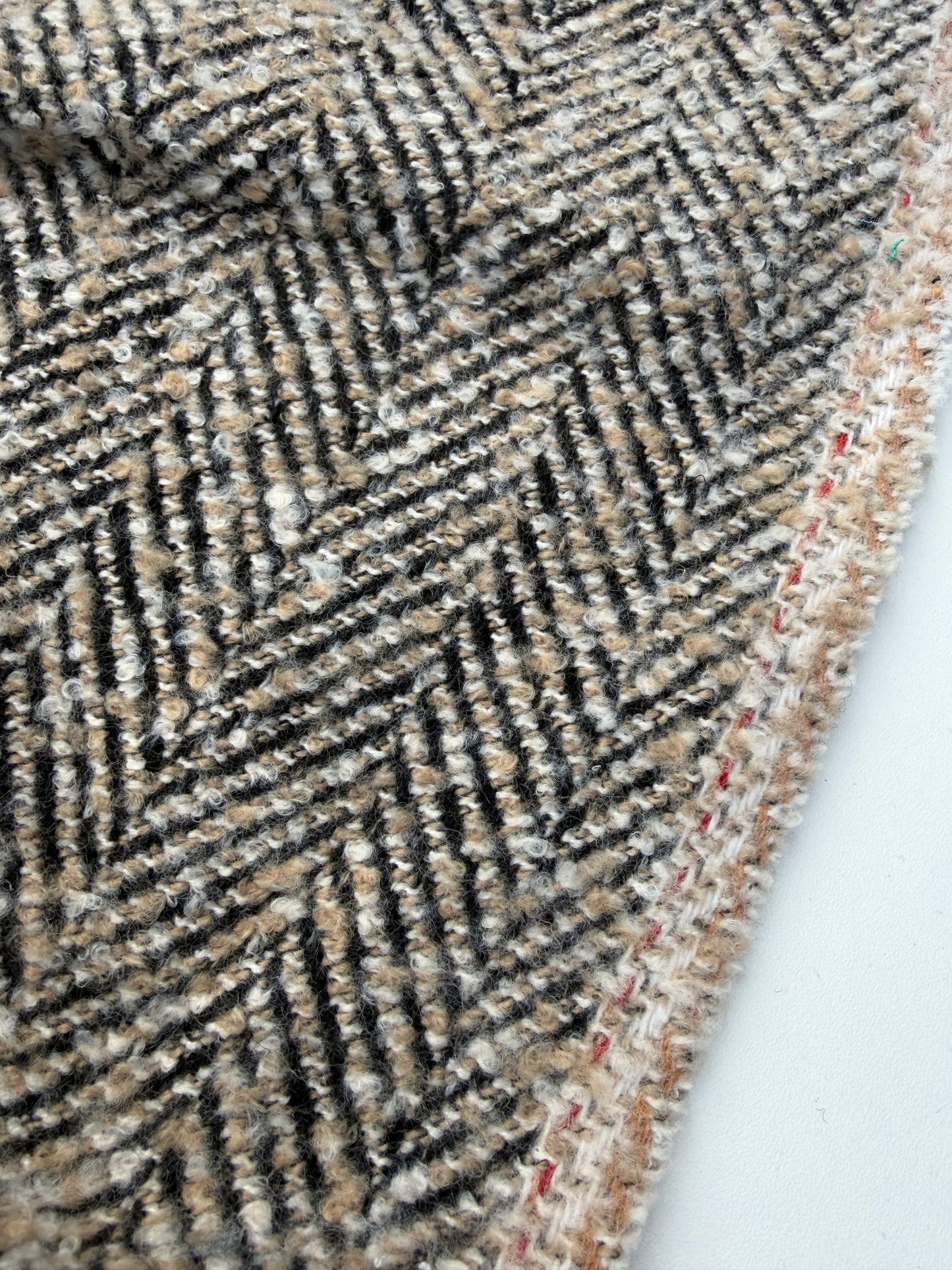 WOOL EDIT 017 sand/black heavy wool coat fabric