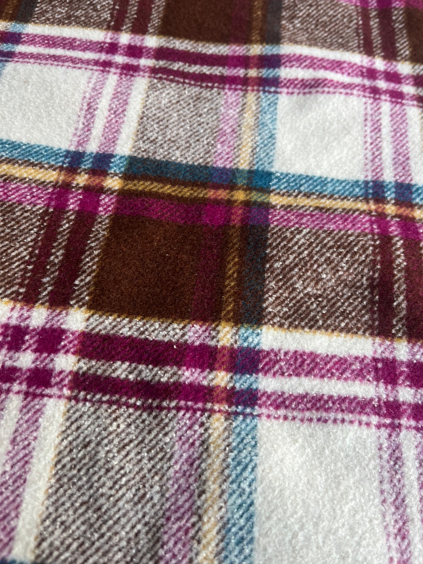 ZACHARIE 006 heavy wool check brown/petrol/mauve