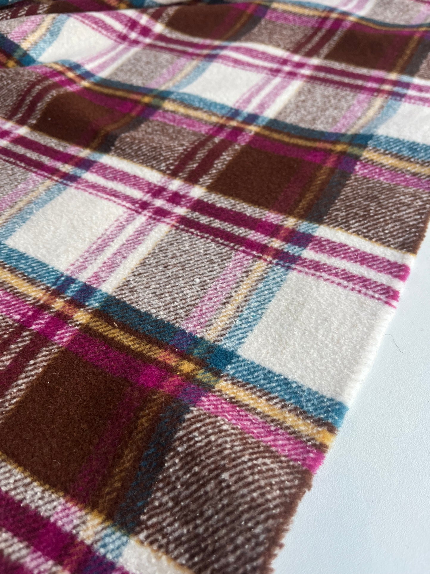 ZACHARIE 006 heavy wool check brown/petrol/mauve