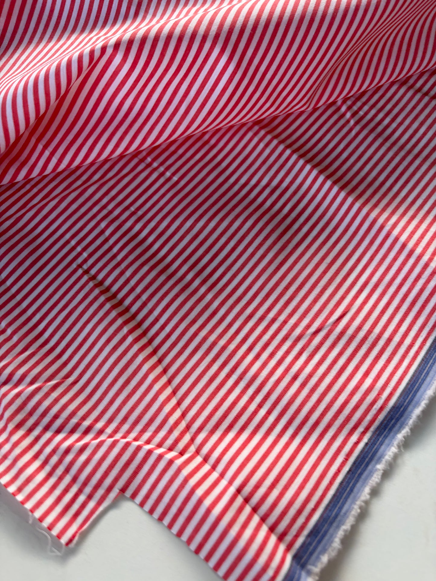 LC AL 021 colourwoven cotton stretch  stripes red/white