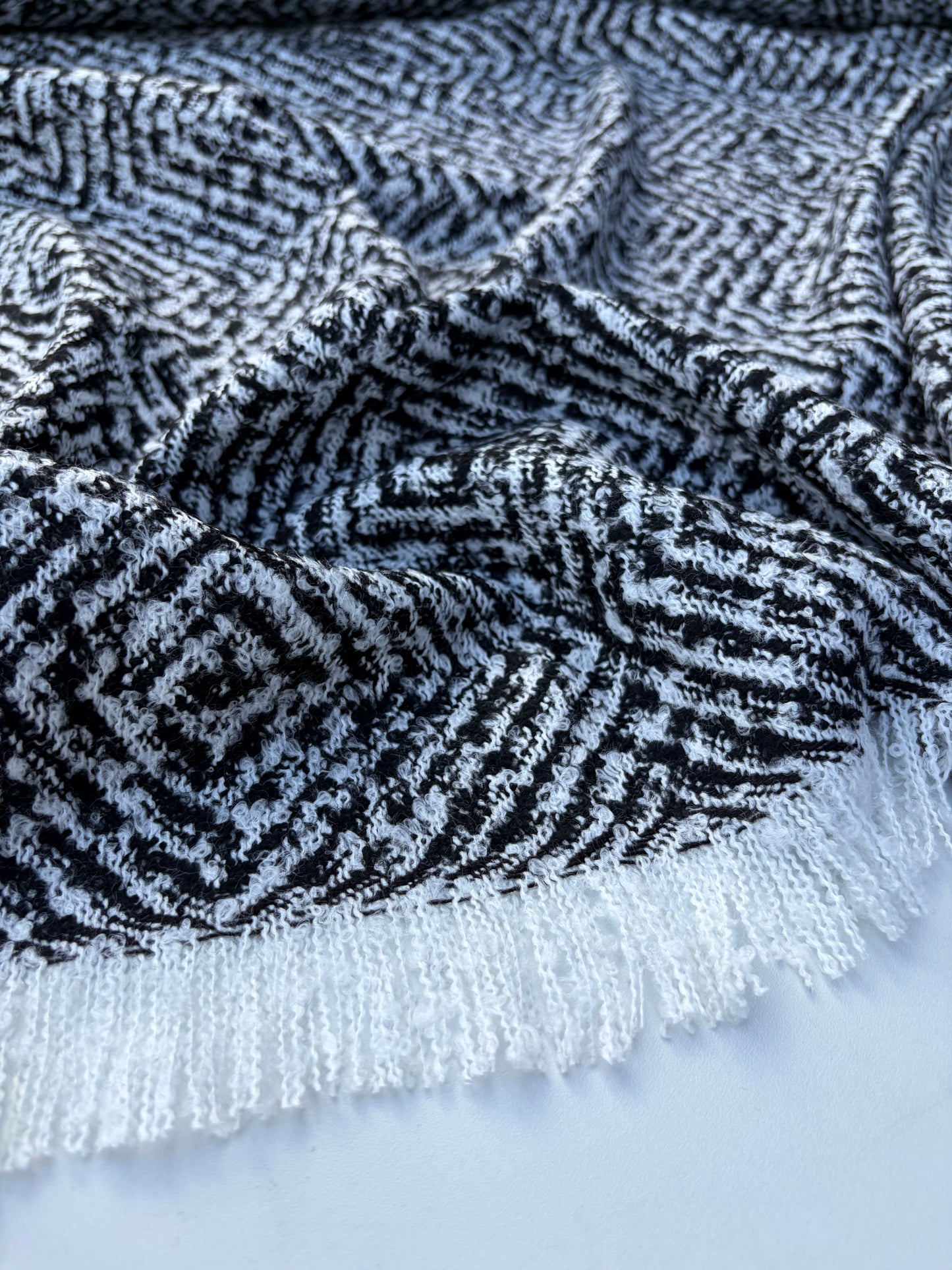 WOOL EDIT 021 black/white Chanel style wool bouclette