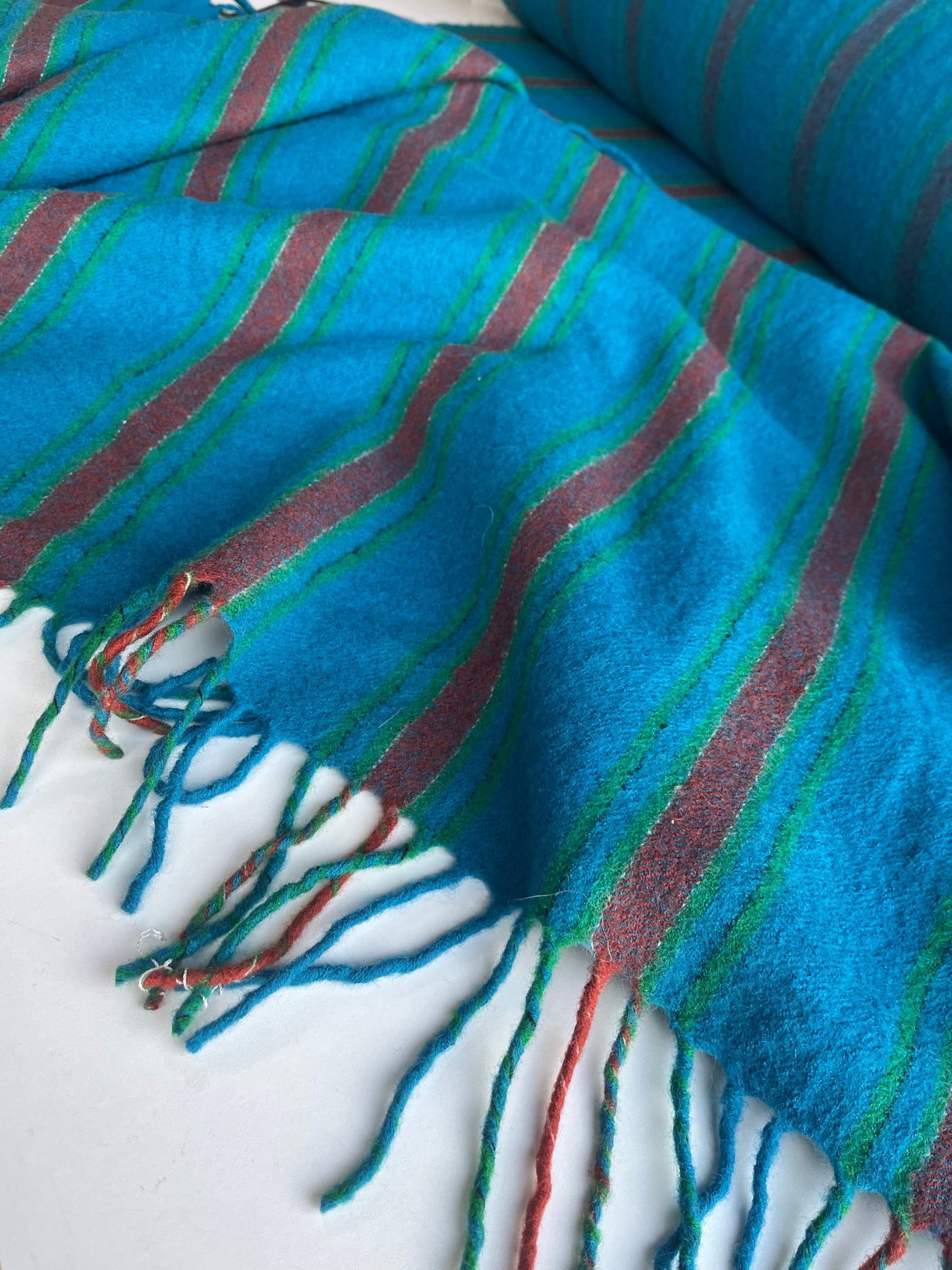 ZACHARIE 010 heavy wool stripes with fringes