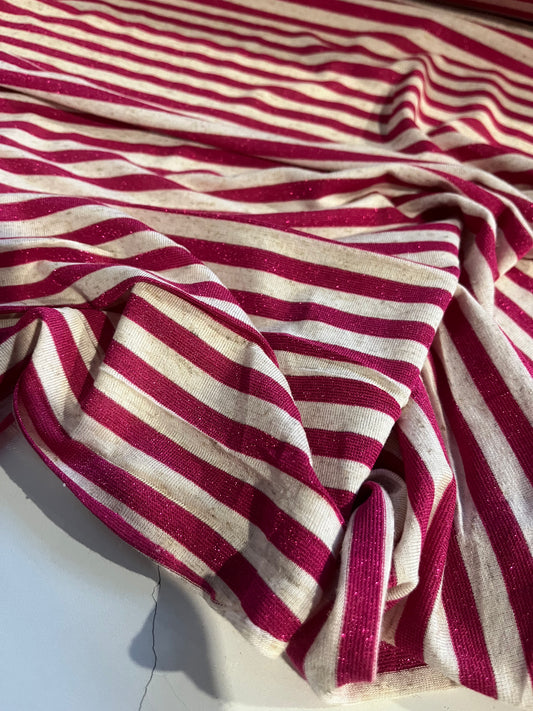 CLAUDY 017 viscose jersey stripes with lurex