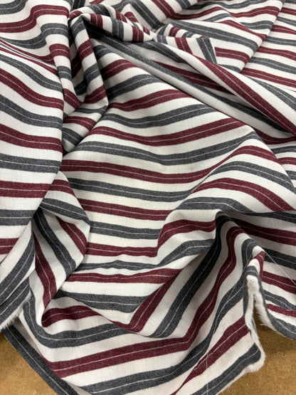 EMILE 012 cotton colourwoven horizontal striped shirting fabric