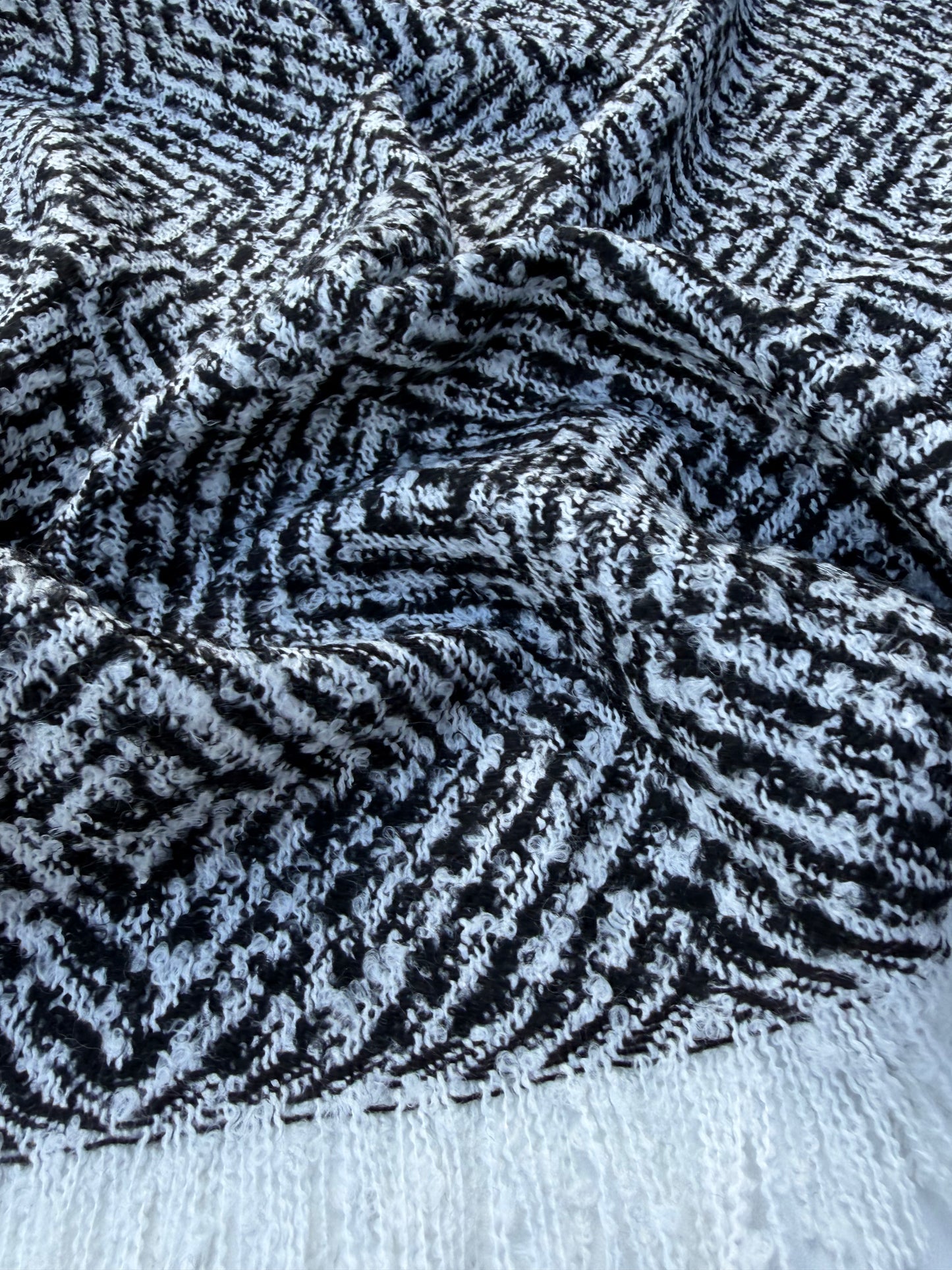 WOOL EDIT 021 black/white Chanel style wool bouclette
