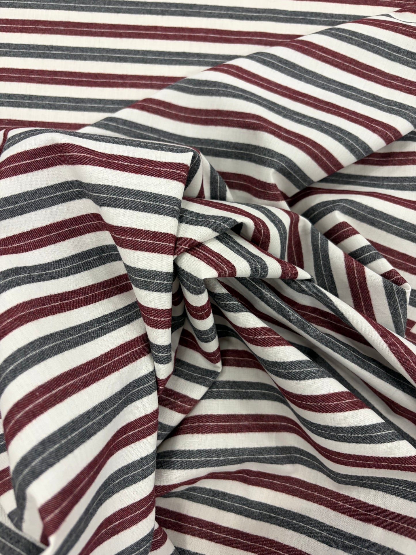 EMILE 012 cotton colourwoven horizontal striped shirting fabric