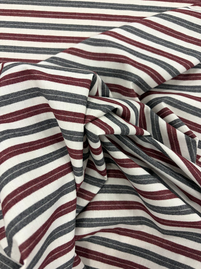 EMILE 012 cotton colourwoven horizontal striped shirting fabric