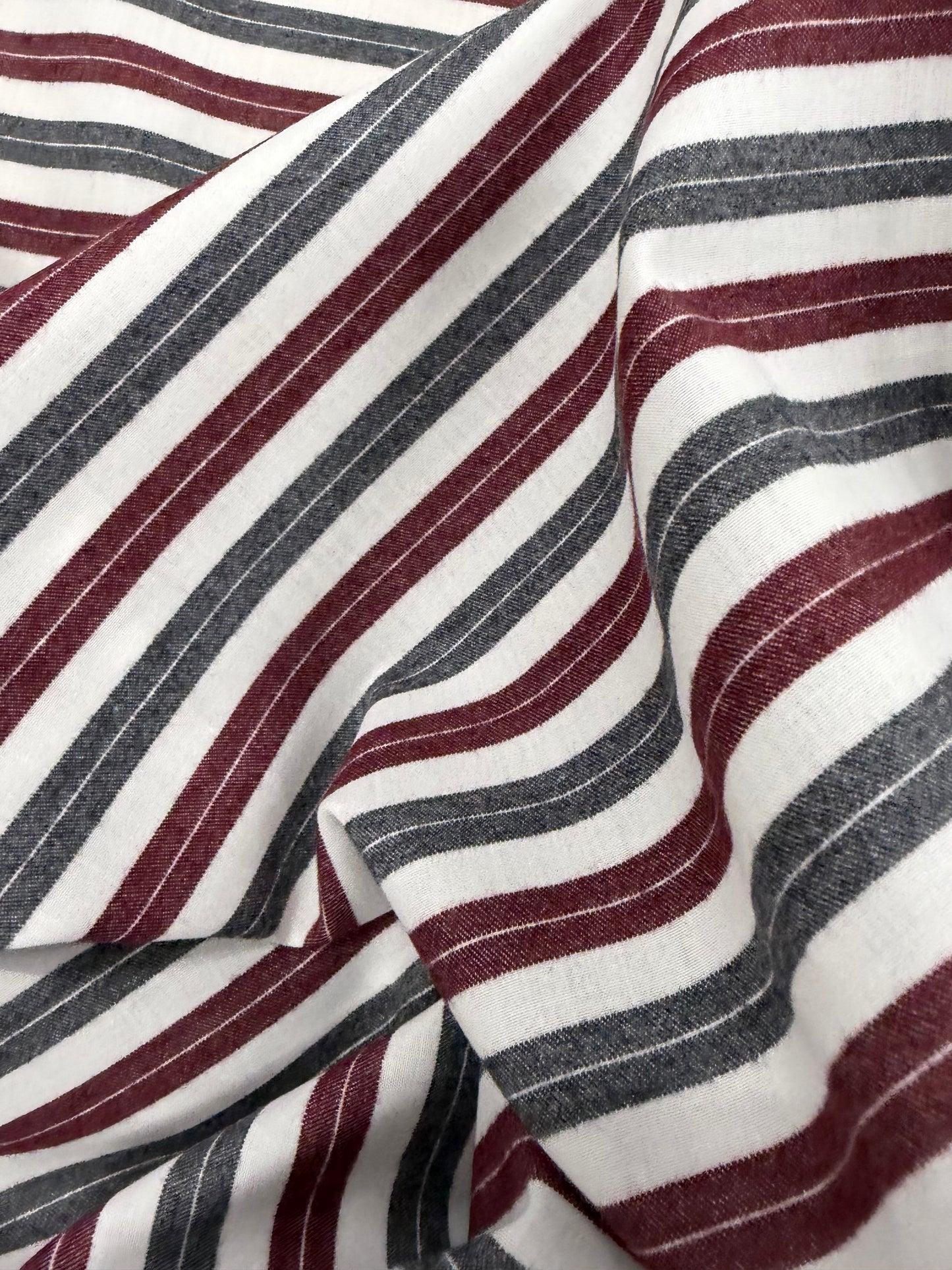 EMILE 012 cotton colourwoven horizontal striped shirting fabric