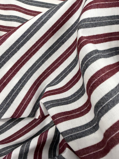 EMILE 012 cotton colourwoven horizontal striped shirting fabric