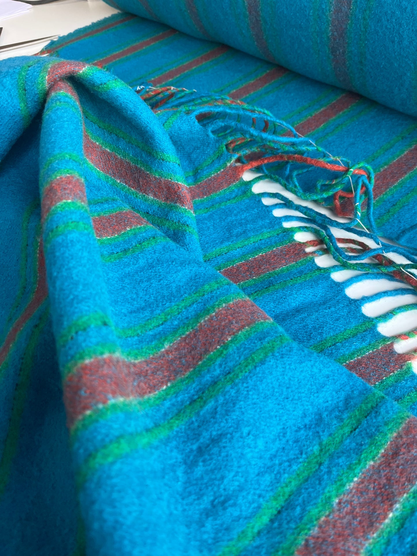 ZACHARIE 010 heavy wool stripes with fringes