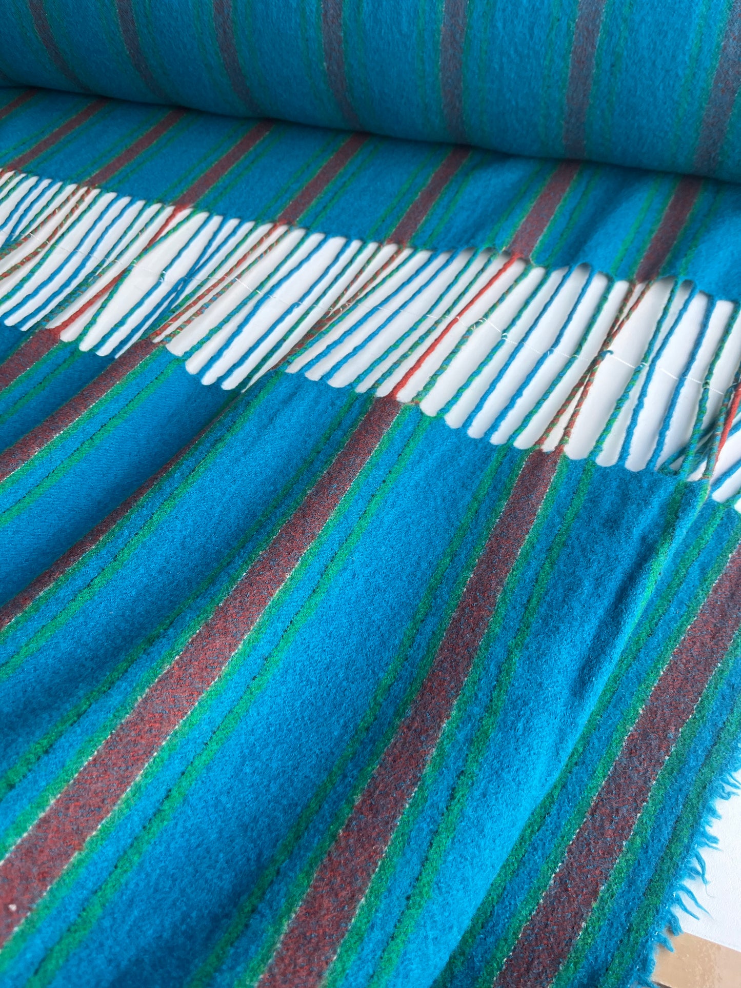 ZACHARIE 010 heavy wool stripes with fringes
