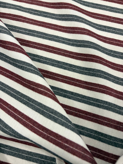 EMILE 012 cotton colourwoven horizontal striped shirting fabric