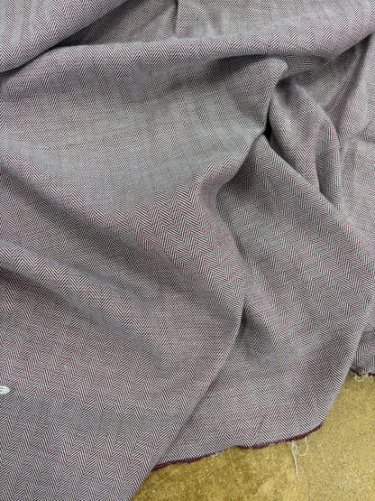 EMILE 013 cotton colourwoven herringbone aubergine