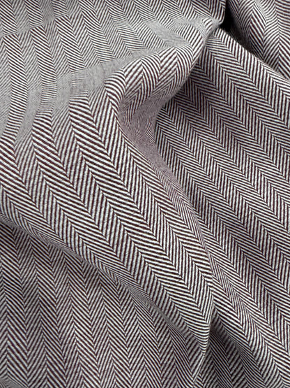 EMILE 013 cotton colourwoven herringbone aubergine
