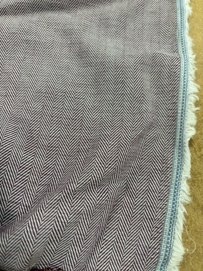 EMILE 013 cotton colourwoven herringbone aubergine