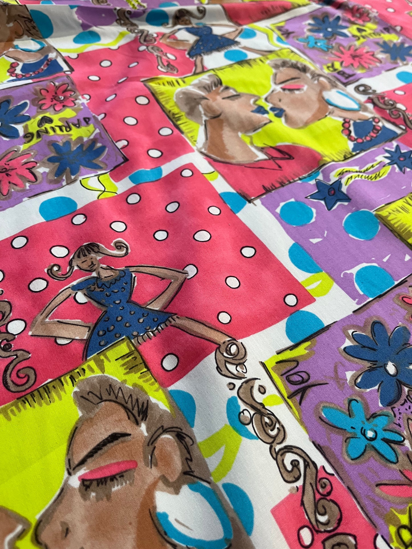 CLAUDY 018 cotton voile comic print