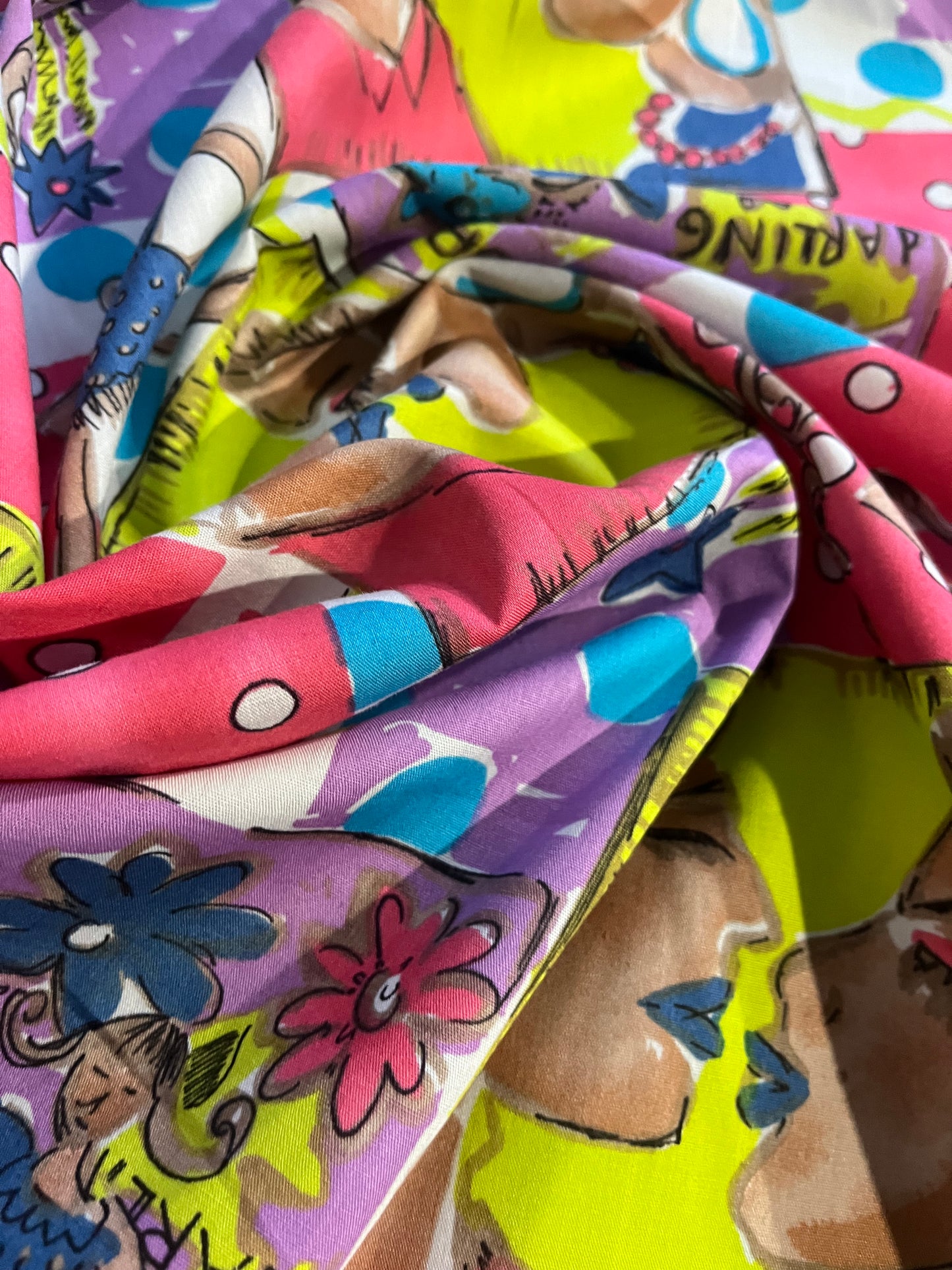CLAUDY 018 cotton voile comic print