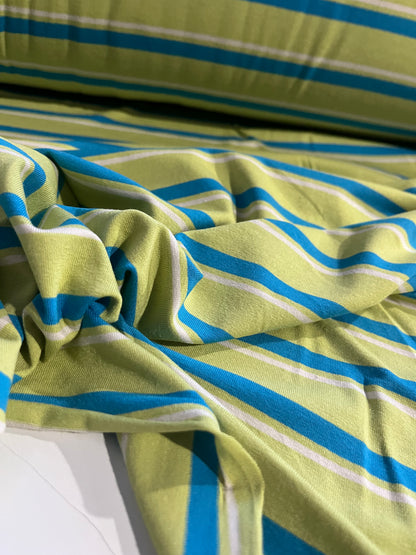 CLAUDY 019 viscose jersey stripes green/turquoise