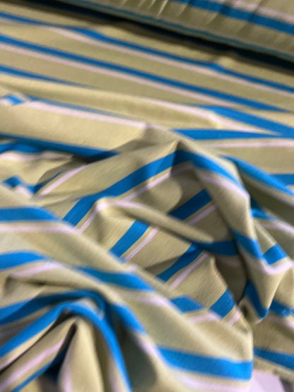CLAUDY 019 viscose jersey stripes green/turquoise