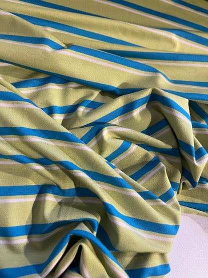CLAUDY 019 viscose jersey stripes green/turquoise