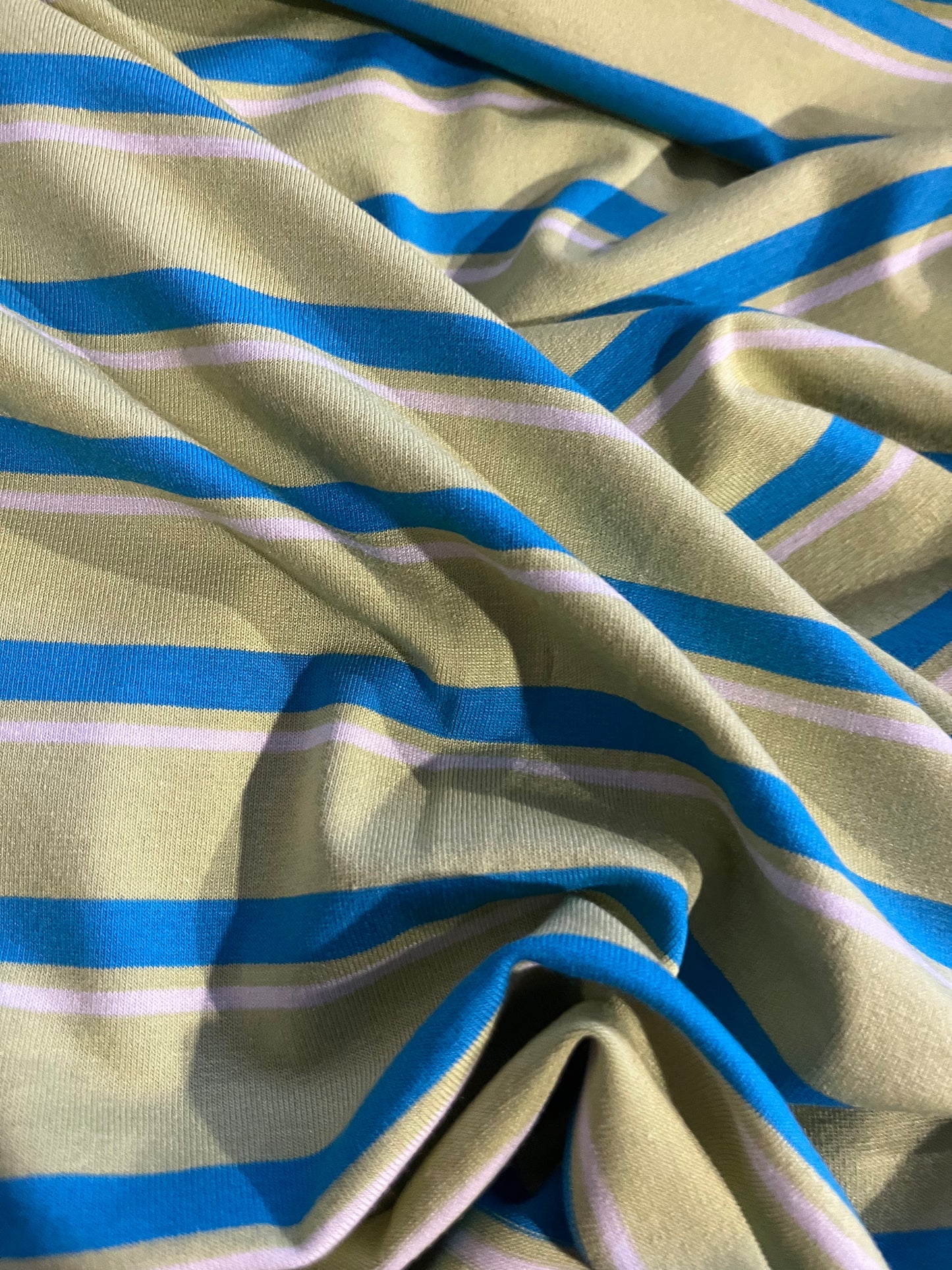 CLAUDY 019 viscose jersey stripes green/turquoise
