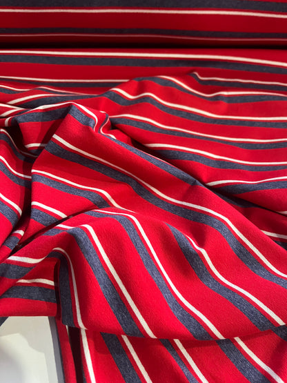 CLAUDY 020 viscose jersey stripes red/jeans