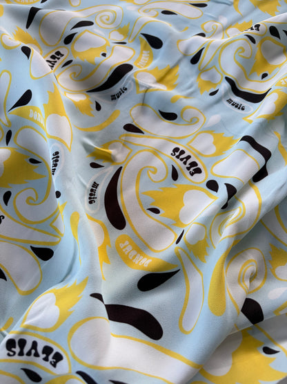 PC AL 026 crêpe Dondup print yellow/ice blue