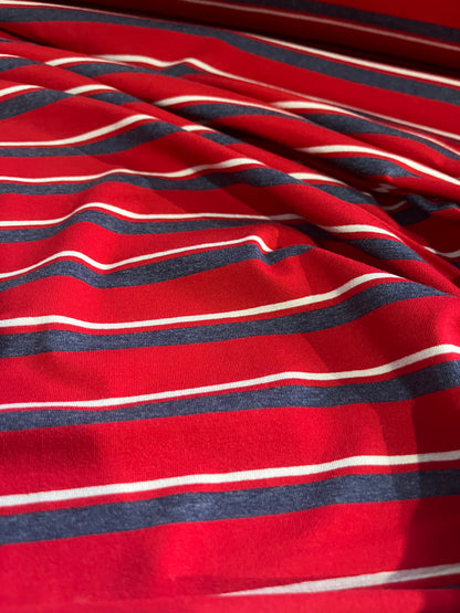 CLAUDY 020 viscose jersey stripes red/jeans