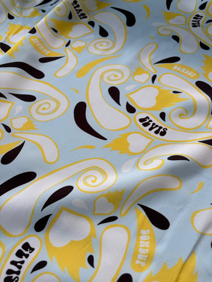 PC AL 026 crêpe Dondup print yellow/ice blue