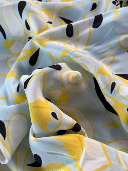PC AL 026 crêpe Dondup print yellow/ice blue