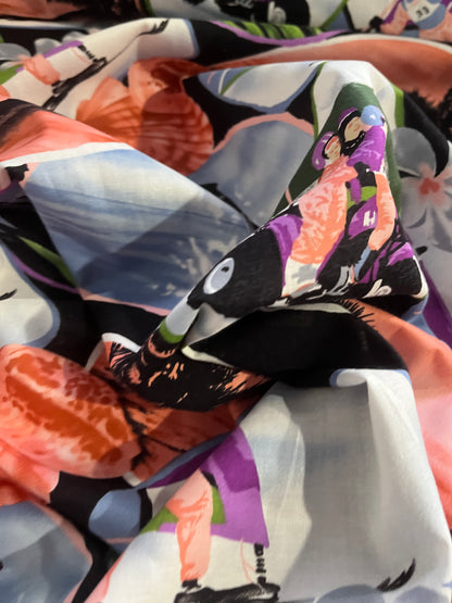 CLAUDY 021 cotton voile comic print