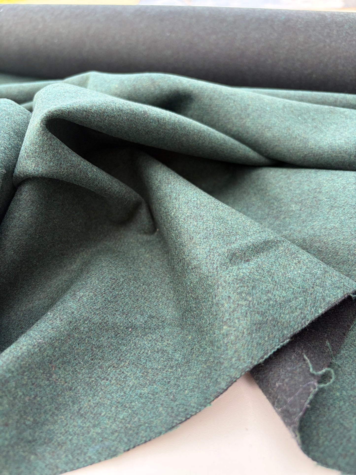 WOOL EDIT 026 dark green wool flannel