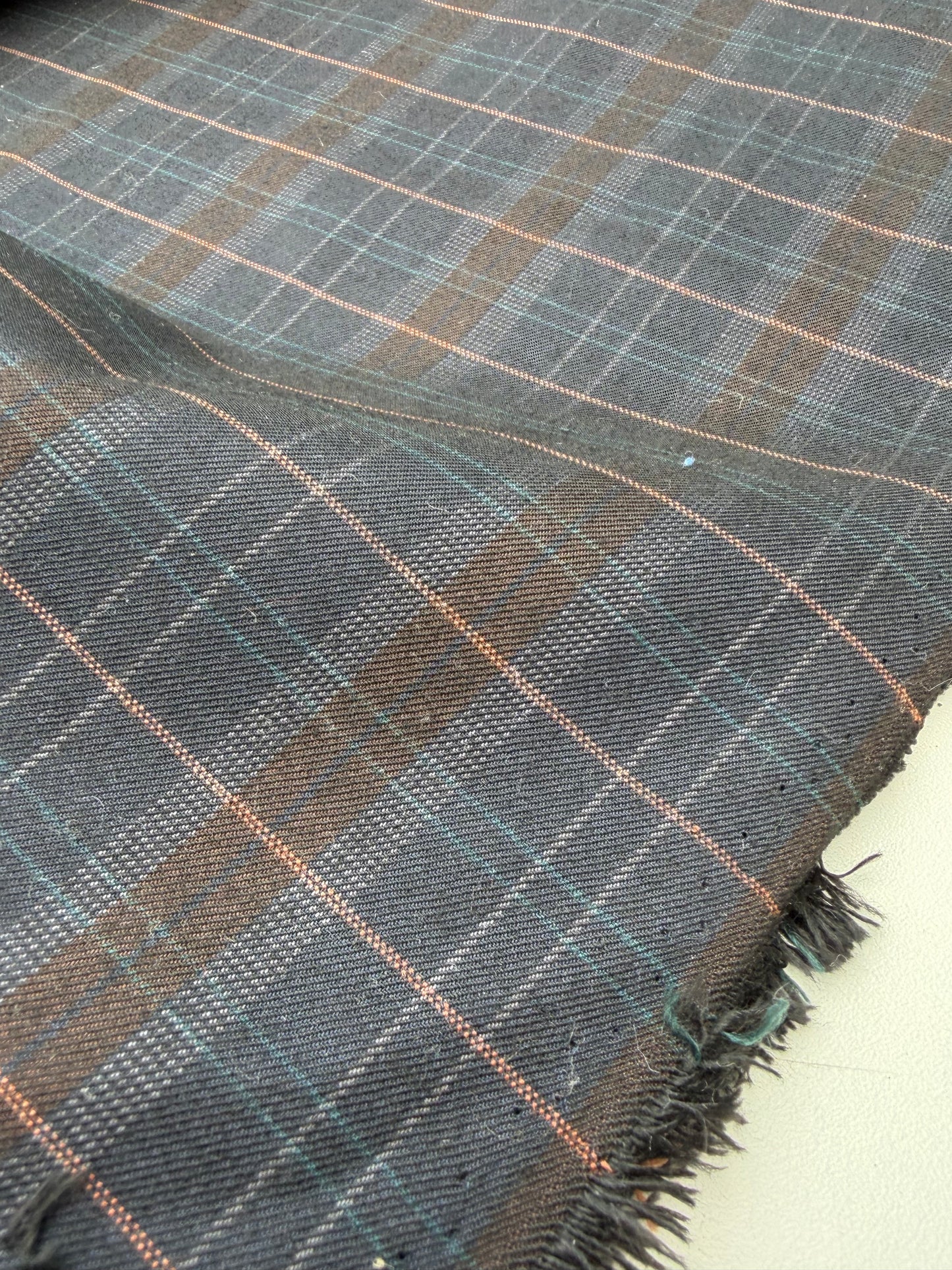 WOOL EDIT 027 black/blue checkered wool stretch