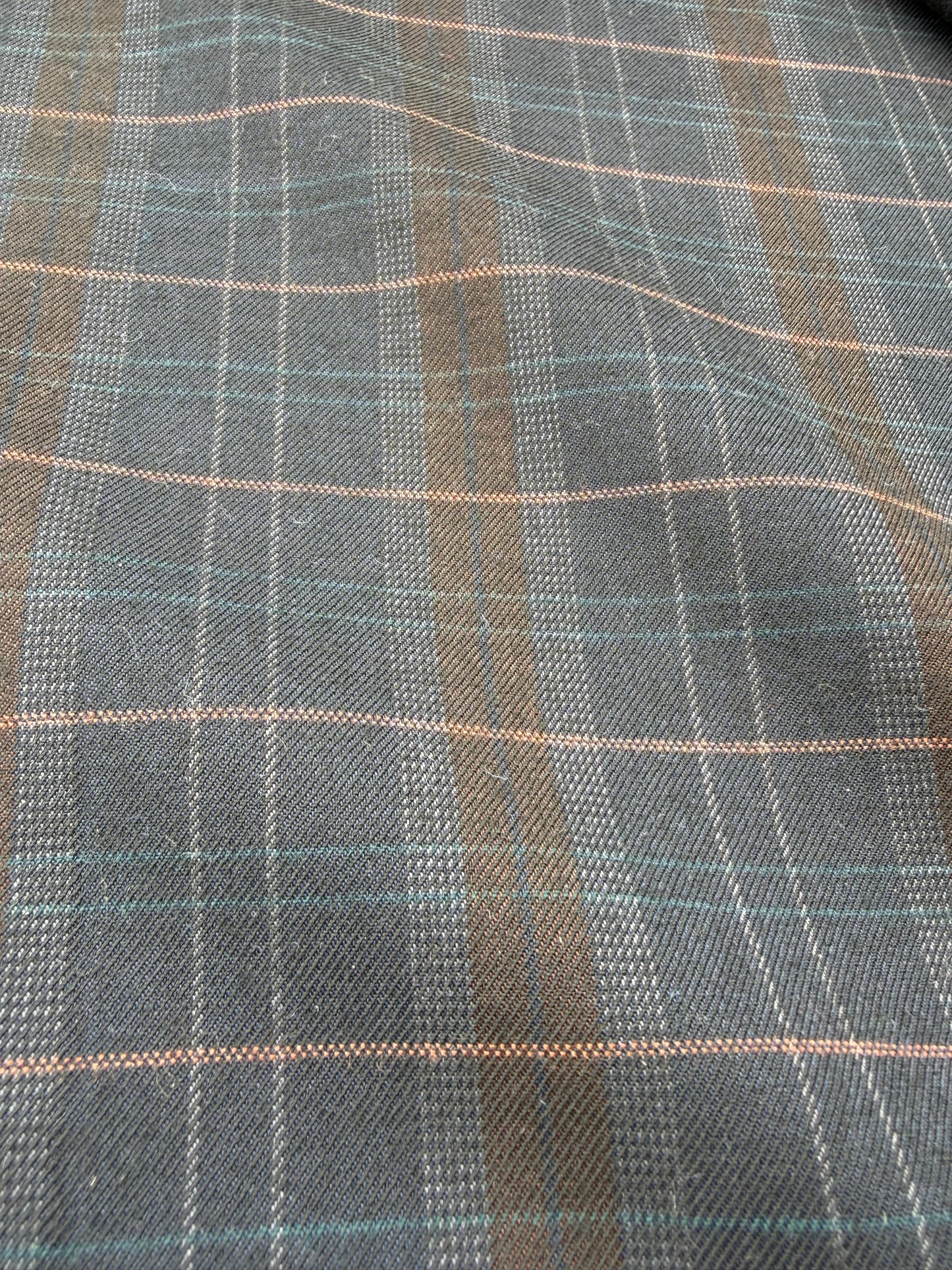 WOOL EDIT 027 black/blue checkered wool stretch