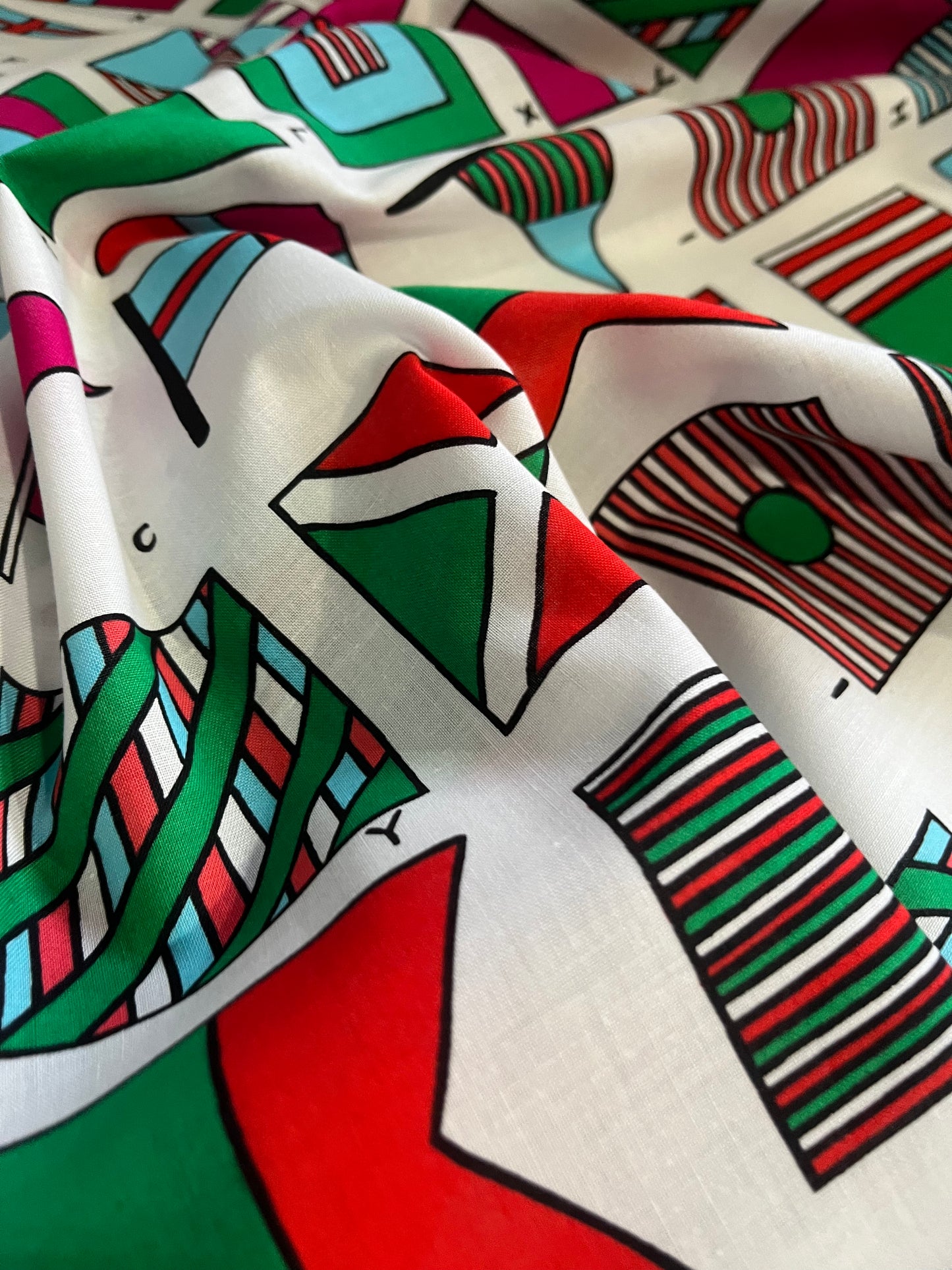 CLAUDY 023 cotton voile flag print