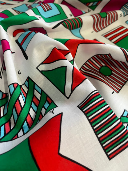 PC CLAUDY 023 cotton voile flag print