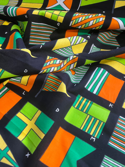 CLAUDY 024 cotton voile flag print