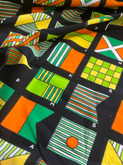 PC CLAUDY 024 cotton voile flag print
