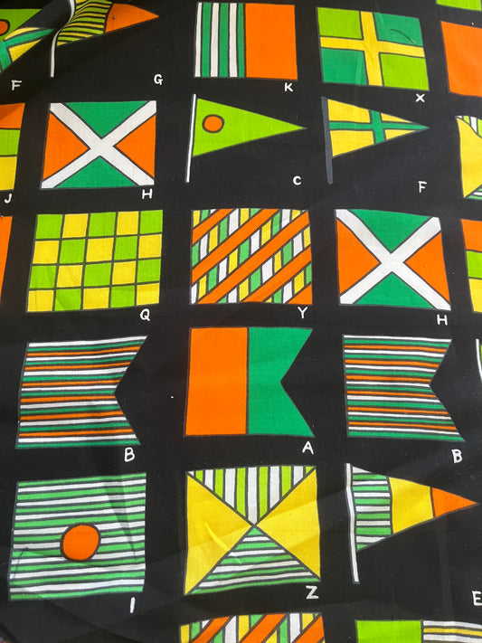 CLAUDY 024 cotton voile flag print