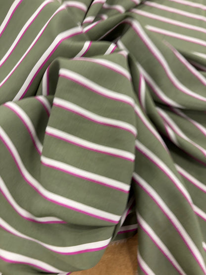 EMILE 020 cotton colourwoven horizontal striped shirting fabric