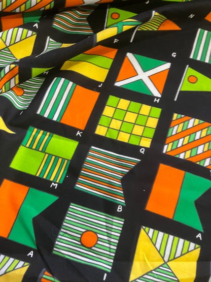 PC CLAUDY 024 cotton voile flag print