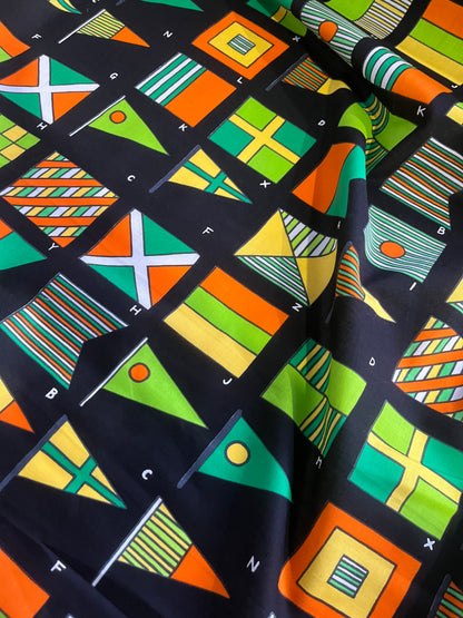 PC CLAUDY 024 cotton voile flag print