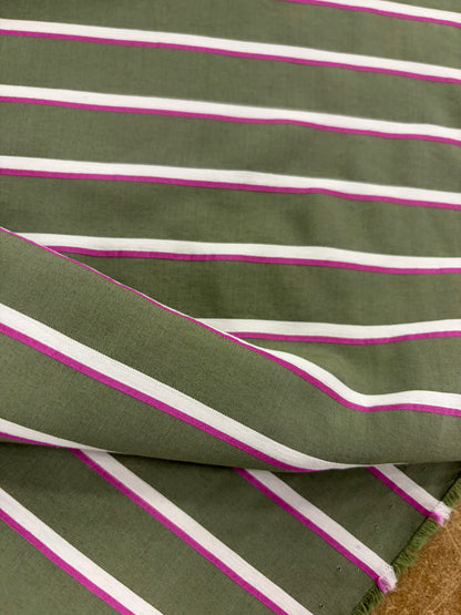 EMILE 020 cotton colourwoven horizontal striped shirting fabric